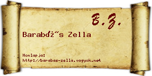 Barabás Zella névjegykártya